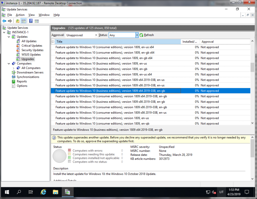 Current state of Windows 10 Feature Updates in WSUS [EN] – /w/root